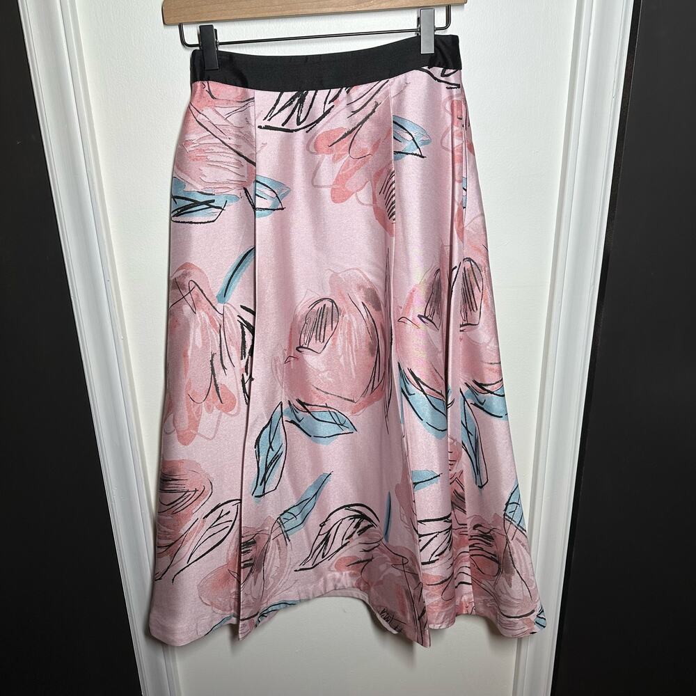 LK Bennett Women's Sarvi Rose Pink Printed Skirt Pockets Size 4 Valentine's Day - Picture 6 of 12